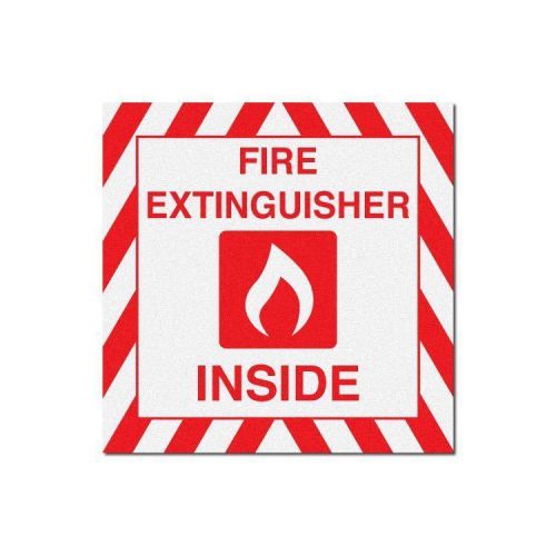 8x8 Reflective Fire Extingusher Inside Sticker Decal Adhesive Vinyl Emergency