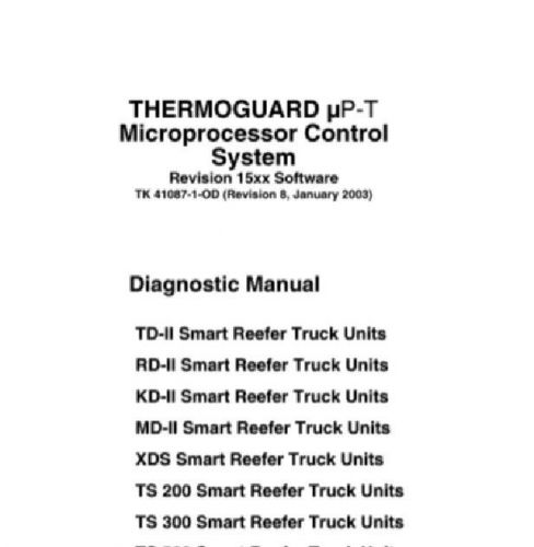 Thermo king repair manual truck td iisr rd iisr xds sr ts200 300 500 diagnoses for sale