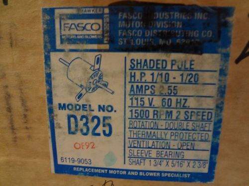 FASCO WINDOW AIR MOTOR D325 S88-115 1/10  1/20 HP 115V 2 SPEED NEW IN THE BOX   