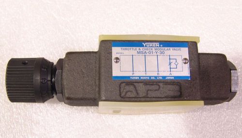 Hydraulic valve yuken msa-01-y-30 throttle check unused for sale