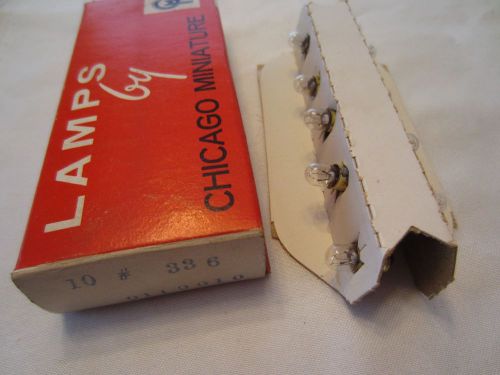 Box of 10 Chicago Miniature 336 CM336 Midget Groove Base Lamps Light Bulbs