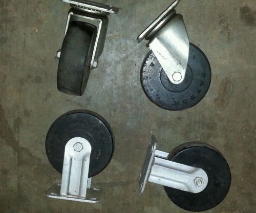 (4) new payson casters m-6; 4-a21;  (2) swivel caster  (2) straight; heavy duty for sale