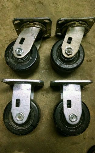 Caster wheels 4&#034;x2&#034; swivel &amp; greaseable for sale