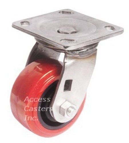 5pssps 5&#034; x 2&#034; stainless steel swivel caster polyurethane wheel, 750 lb capacity for sale
