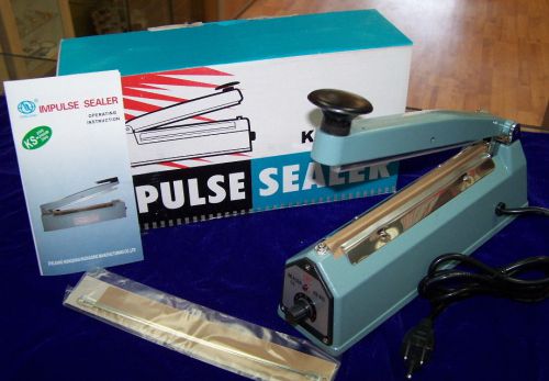 New!! 8 inch hand Impulse heat sealer* metal case* with 2 free wires and teflons