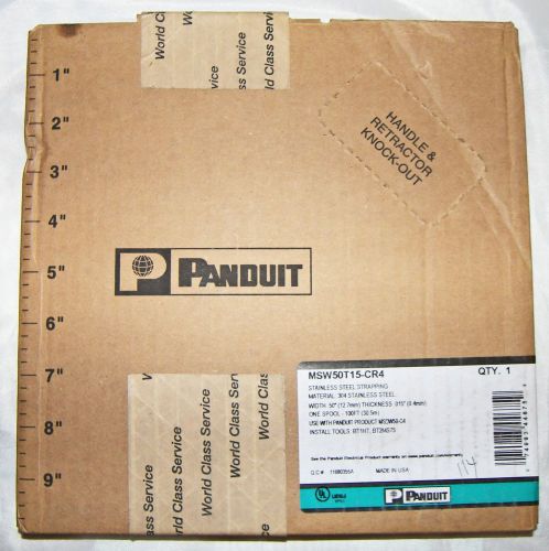 Panduit MSW50T15-CR4 Stainless Steel Custom Cable Strapping!.5&#034;x100&#039;~FREE SHIP