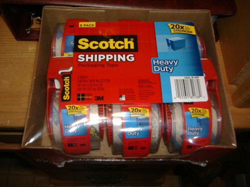 6 Pack Scotch Clear Shipping &amp; Packaging Tape 1.88 IN X 1000 IN