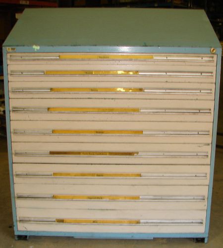 Vidmar 9 drawer industrial tool storage cabinet 60&#034;x28&#034;x71&#034; ***xlnt*** for sale