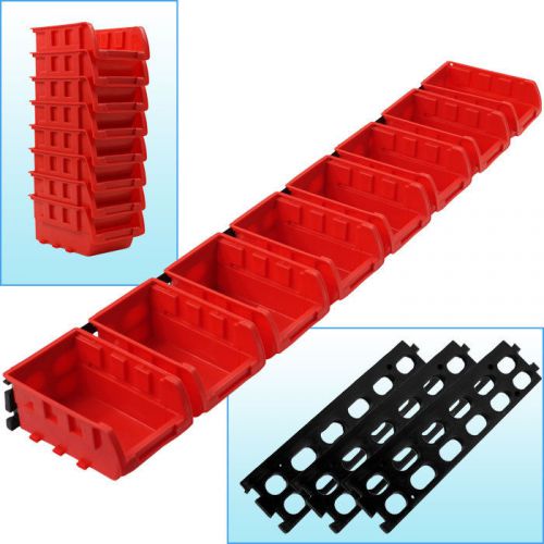 Stalwart New 8 Bin Wall Mounted Shop Garage Parts Storage Rack Containers