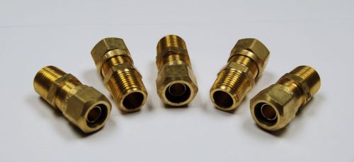 Brass Fittings DOT Air Brake Male Connector, Tube OD 3/4, Male Pipe 3/4, Qty 5
