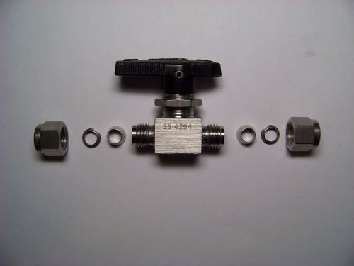 Swagelok whitey ss-42s4 ball valve 1/4&#034; tube od 2,500 psi @ 300 deg. f. for sale