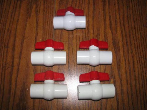 5 new 1/2&#034; pvc compact ball valves for sale