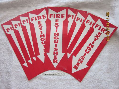 (LOT OF 9) SELF-ADHESIVE VINYL &#034;FIRE EXTINGUISHER ARROW&#034; SIGN&#039;S...4&#034; X 12&#034; NEW