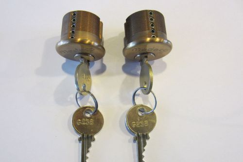 2 Medeco threaded Cylinders with 4 keys! (both locks keyed the same: C23B)