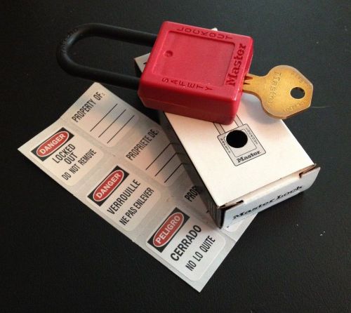 Master lock red lockout locks - lot of 4 (406red) for sale