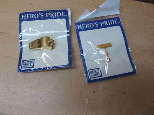 Hero’s Pride Security Guard Gold Tone Whistle New in Pack +Bonus