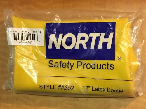 North safety products hazmat xxl 2xl boot cover shoe size 14 - 15 yellow latex for sale