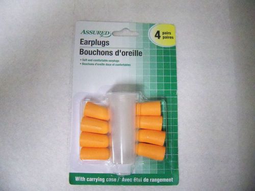 Assured Ear Plugs-Soft &amp; Comfortable 4 Pair W/ Carrying Case