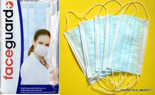 10 MEDICAL DENTAL DUST MASK MOUTH FILTER GUARD FLU BACTERIA VIRUS EARLOOP SALON