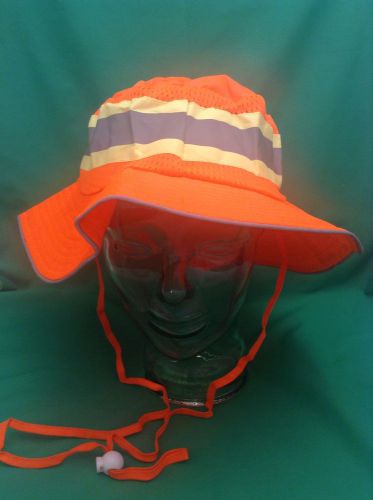 NEW safety orange reflective high visibility boonie hat construction landscape