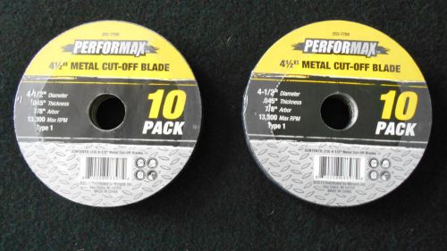 Performax 20 4 1/2&#034; metal cut off wheels blades two 10 packs new for sale