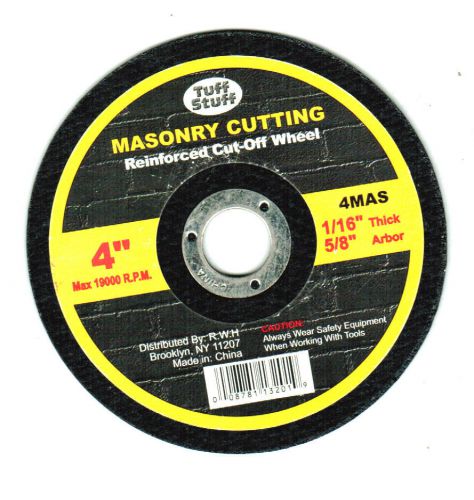 Masonry cutting reinforced cut-off wheel 4&#034; x 1/16&#034;, 5/8&#034; arbor for sale