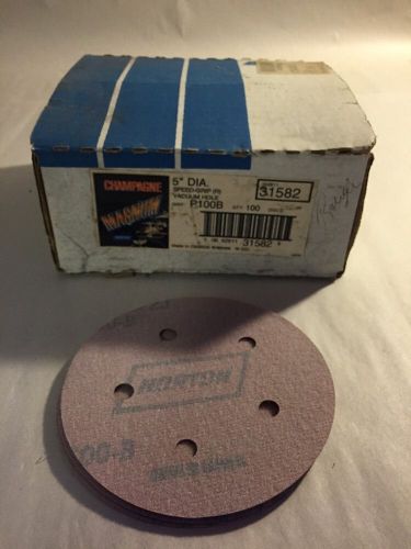 Norton 31582 champagne magnum p100b  5&#034; dia speed-grit discs new lot of 100 a275 for sale