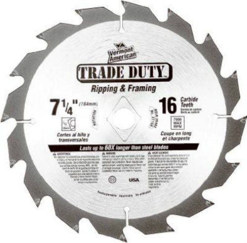 Vermont american 27150 7-1/4&#034; ripping &amp; framing circular saw blade 16 teeth for sale