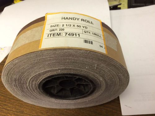 Abrasive 220 grit roll cloth backing 2  1/2  x 50 yd 74911 new for sale