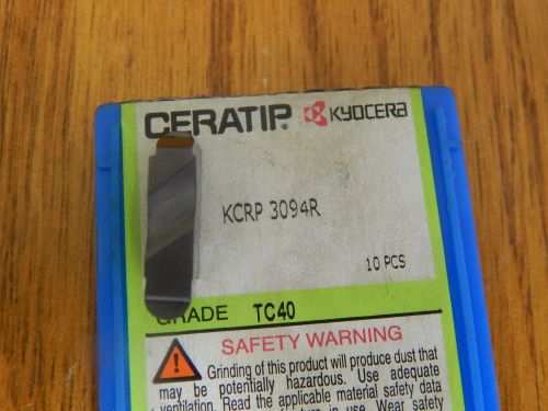 Kyocera Ceratip KCRP 3094R TC-40 Ceramic Insert .187&#034; Wide