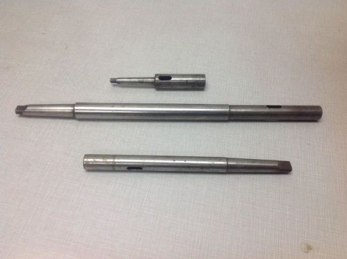 Nice hss morse taper shank socket extensions. 3 pieces, drill bit collis, other for sale