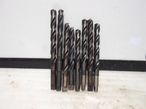 LOT OF 8 ASSORTED LENGTH 21/32&#034; GENERAL PURPOSE METALWORKING DRILL BITS