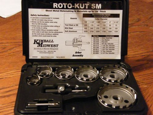Kimball Midwest SHEET METAL HOLE CUTTERS DRILL BIT HOLE SAW KIT JUMBO MADE IN US