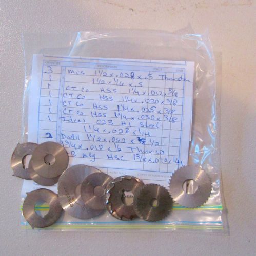 13 pc circular slitting cutter blade, ct doall a&amp;b 1 1/2 1 1/4 #129815 for sale