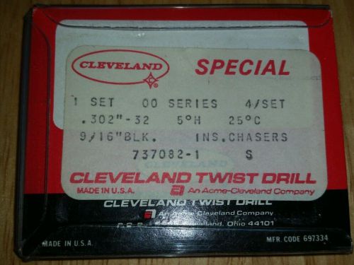 SET OF 4 NEW CLEVELAND THREAD INSERT CHASERS 9/16 solid carbide series