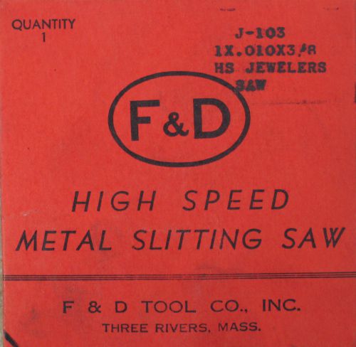 F &amp; D Jewelers Saw J-103 1X.010X3 8 -Quatities Available USA NOS