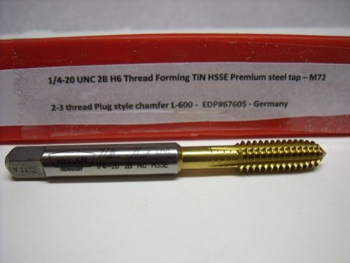 1/4-20 UNC 2B H6 TiN Thread Forming Tap HSSE Premium steel – M72