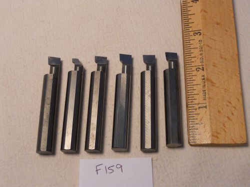 6 USED SOLID CARBIDE BORING BARS. 3/8&#034; SHANK. MICRO 100 STYLE. B-320500 (F159}