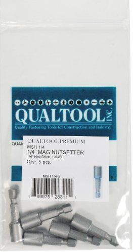 Qualtool premium msh1/4-5 magnetic 1/4-inch hex short nutsetter  5-pack for sale