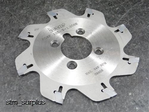 ISCAR MODEL SGSF 125-3-1.250K INDEXABLE MILLING CUTTER 5&#034; DIAMETER X 1-1/4&#034; BORE