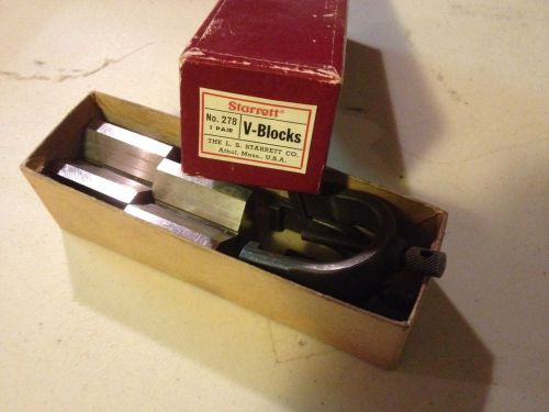 Vintage Starrett No. 278 V Blocks &amp; Clamps Machinst Tools with Box