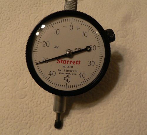 Starrett Dial Indicator Model #25-141 Range 0-0.250&#034; Graduations .001&#034;
