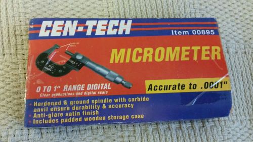 New digital cen-tech micrometer 00895 mpn 895 for sale