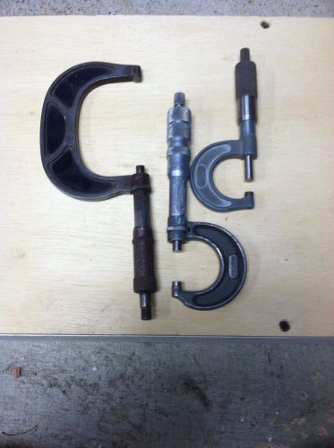 3 used micrometers repair or parts geo. scherr, national, craftsman for sale