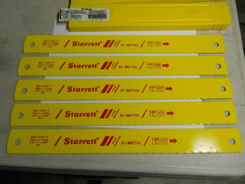 Starrett  #bs1406-7 power hacksaw blades  hss  bi-metal  5 blades. 14 inch   new for sale