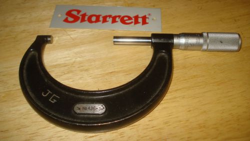 Starrett carbide tipped 436 series outside micrometer 2-3 inch no. 436.1xf-3 for sale