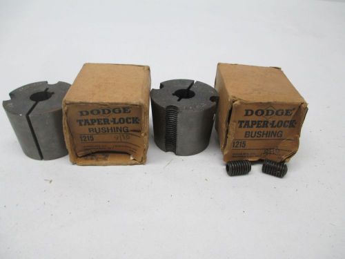 Lot 2 new dodge 1215 x 9/16 taper-lock bushing 9/16in bore d303204 for sale