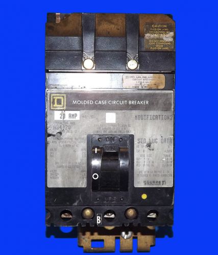 Square-d 20a circuit breaker 3-pole 240/480v molded case fr34020 / warranty for sale