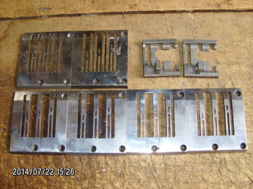 UNION SPECIAL 3-needle sewing machine lot (6) throat plates &amp; (2) feed dogs