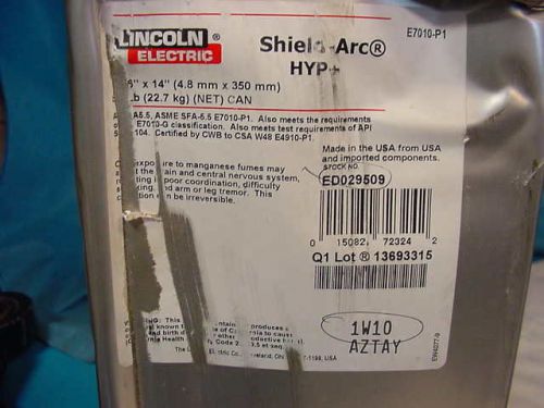 Lincoln shield-arc 7010 hyp+ 3/16&#034; welding rods 25 lb aws e7010 for sale